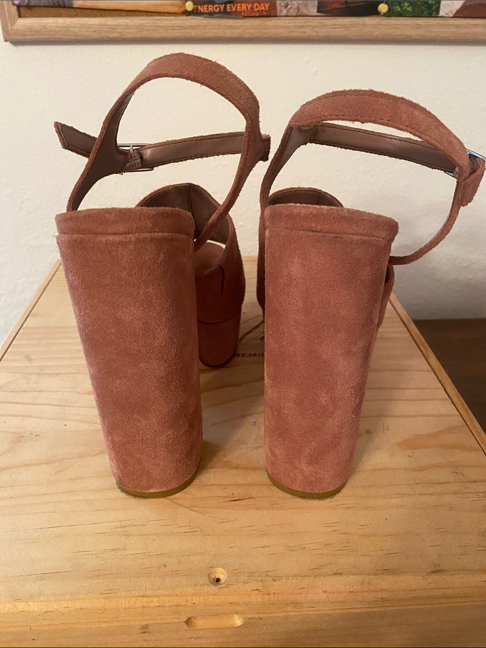 Steve Madden Suede Platform Sandals — Dusty Rose - Picture 6 of 10
